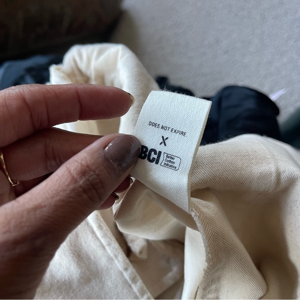 Alex Mill Kelly Wide Leg High Waist Pant Chino in Oatmilk - Picture 7 of 12